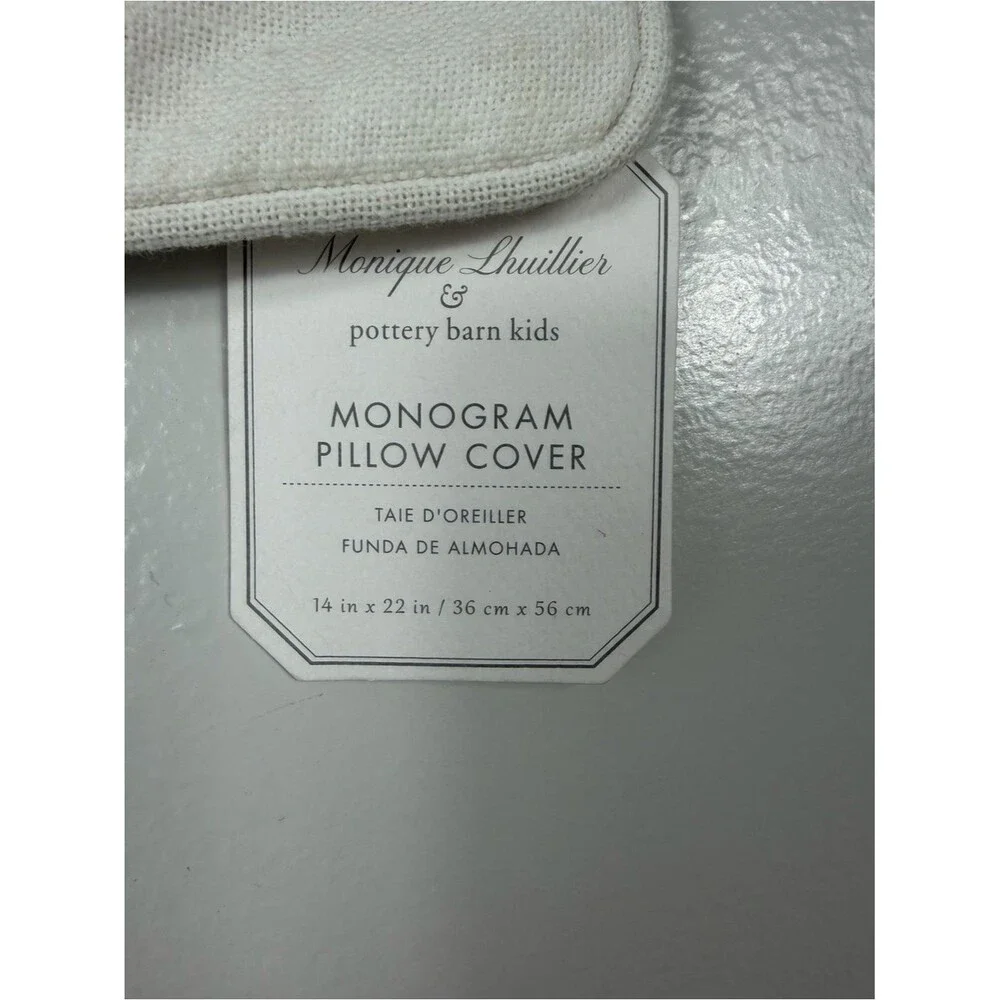 Pottery Barn kids Monique Lhuillier Personalized “K” Pillow Cover Embroidered